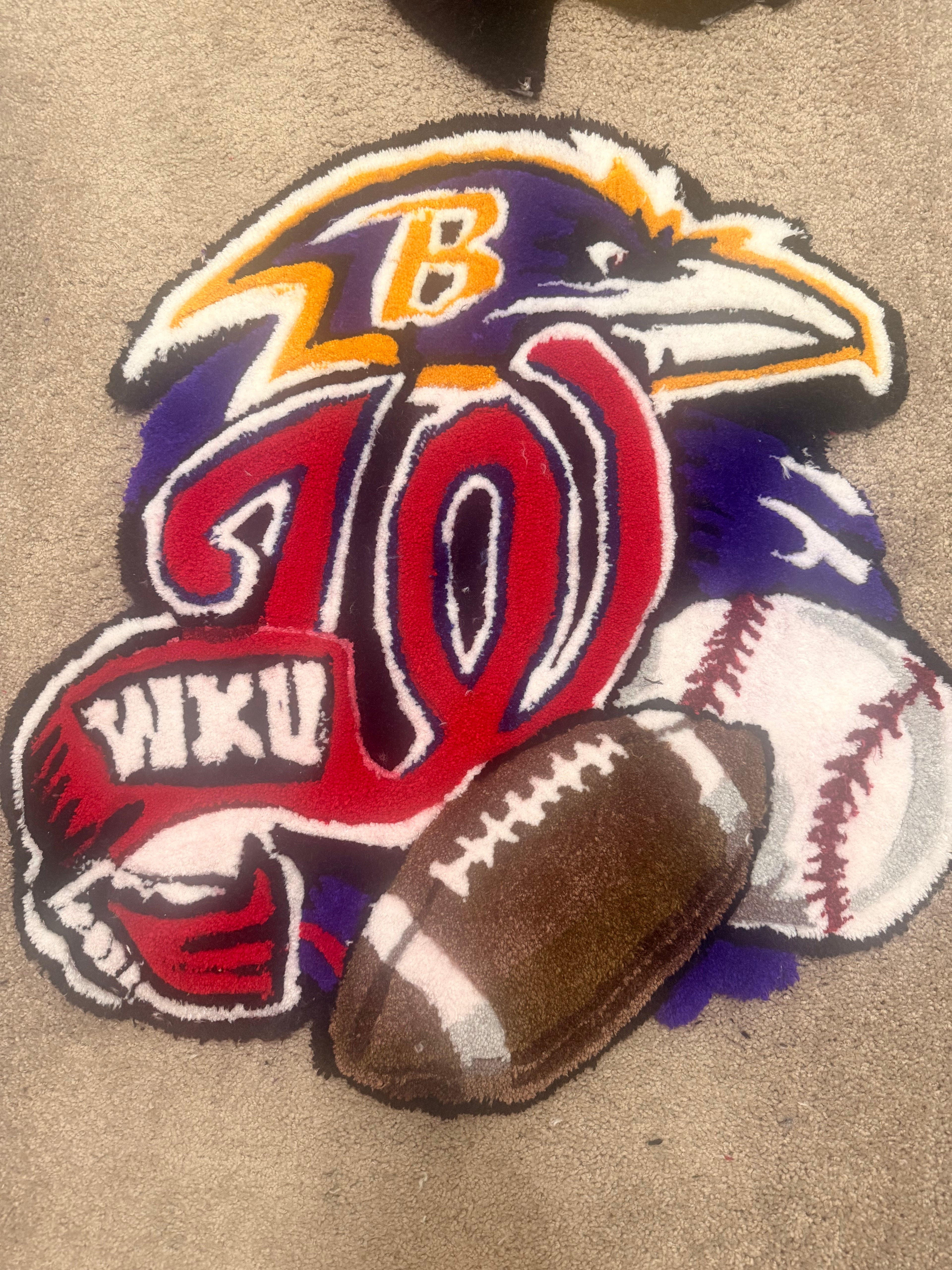 Custom Sports Mashup Rug – Personalized 3 ft Multi-Team Tufted Rug