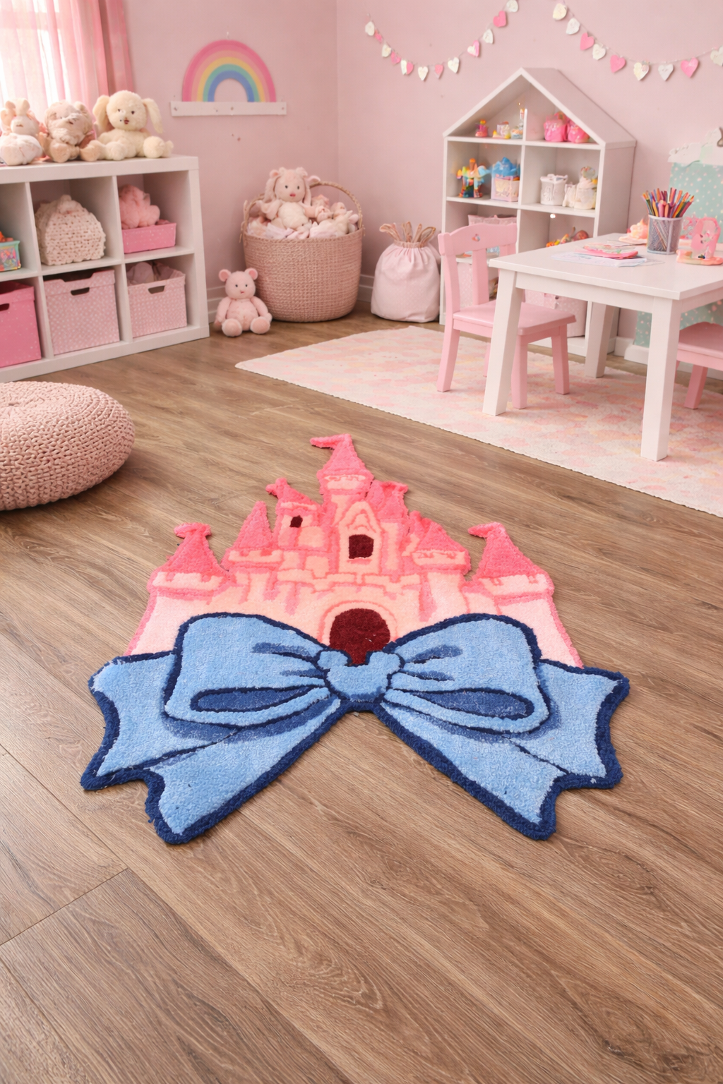 Custom Kids' Bedroom Rug – Personalized 3 ft Tufted Rug for Girls