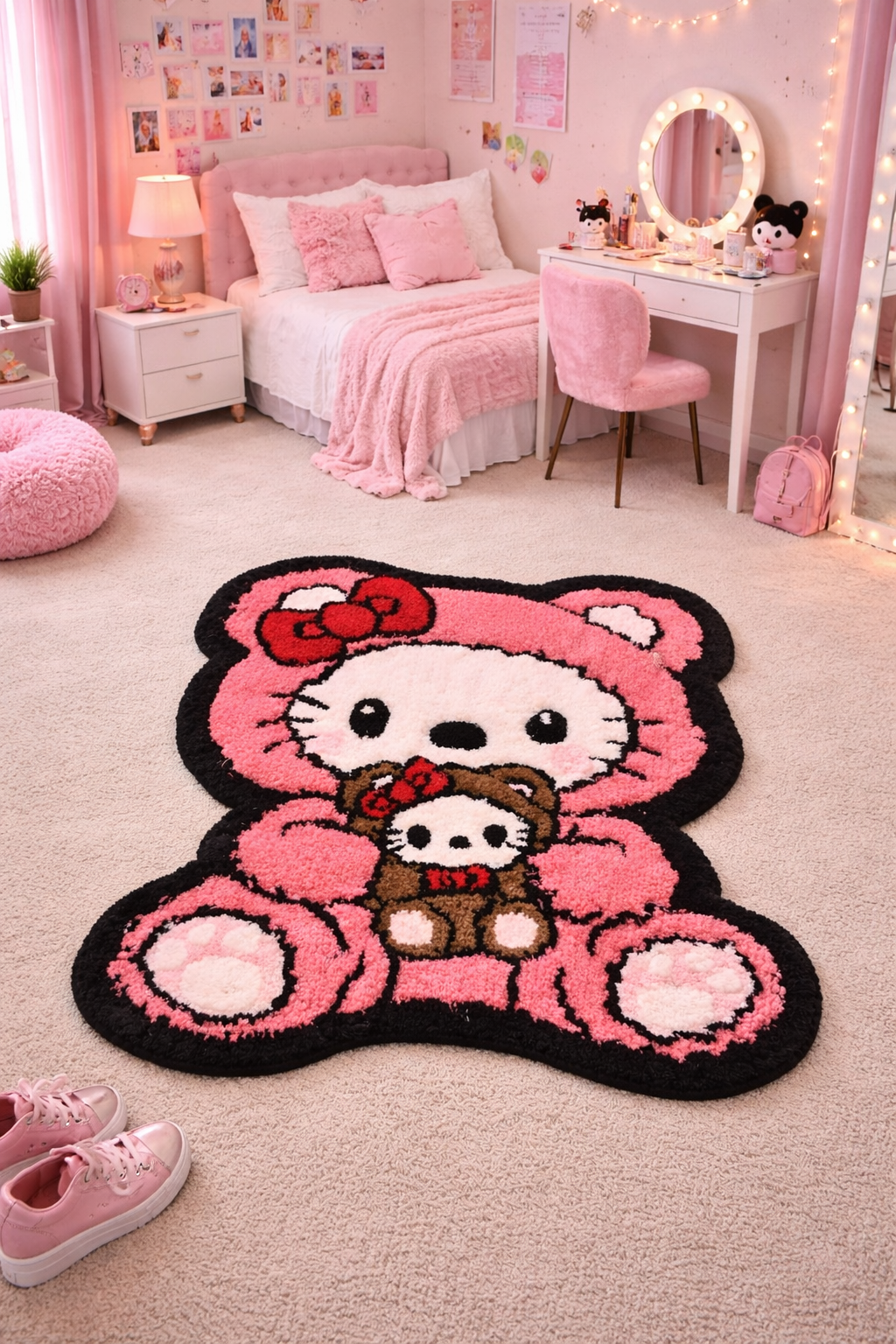 Custom Kids' Bedroom Rug – Personalized 3 ft Tufted Rug for Girls