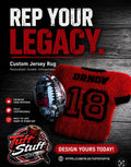 Custom Jersey Rug & Football Bundle – Personalized Tufted Sports Décor