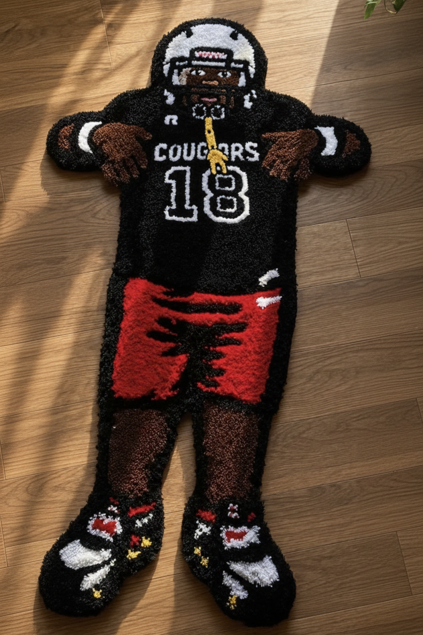 Custom Sports Player Rug – Personalized 3 ft Photo Tufted Rug